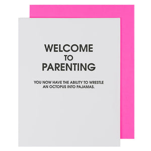 Welcome To Parenting Octopus Pajamas Greeting Card