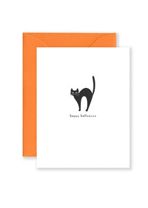Happy Halloween Black Cat Greeting Card