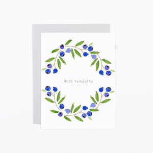 Sympathy Blueberry Wreath Greeting Card