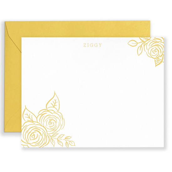 Personalized Brush Florals Social Stationery