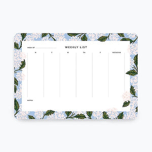 Hydrangea Weekly Desk Pad