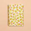 Modern Trendy A5 Spiral Letterpress Notebook— Olive Pattern