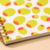 Modern Trendy A5 Spiral Letterpress Notebook— Olive Pattern