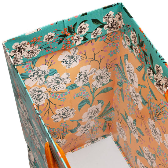 Retro Floral Aqua – Gift Bags – Large Tote