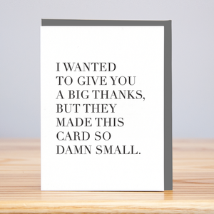 Big Thanks, Small Card Letterpress