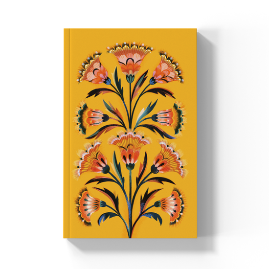 Golden Floral Soft Touch Classic Layflat Journal Notebook