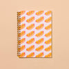 Modern Summer Letterpress Spiral Notebook — Hot Dog Pattern