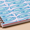 Modern Trendy Letterpress A5 Spiral Notebook — Sardine Fish