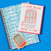 Modern Trendy Letterpress A5 Spiral Notebook — Sardine Fish