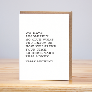 No Clue Birthday (Letterpress)