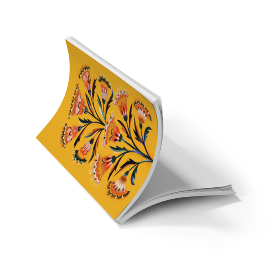 Golden Floral Soft Touch Classic Layflat Journal Notebook