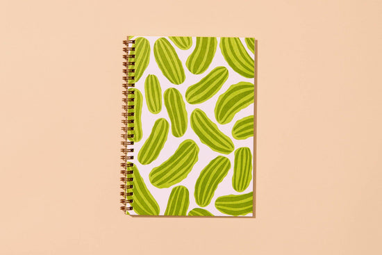 Modern Colorful Summer Letterpress Spiral Notebook — Pickle