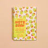 Modern Trendy A5 Spiral Letterpress Notebook— Olive Pattern