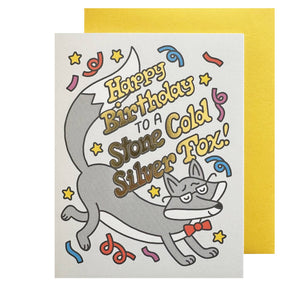 Silver Fox Birthday Card