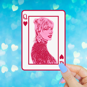 Taylor Swift Sticker, Queen of Hearts, Swiftie Gifts: Glittery