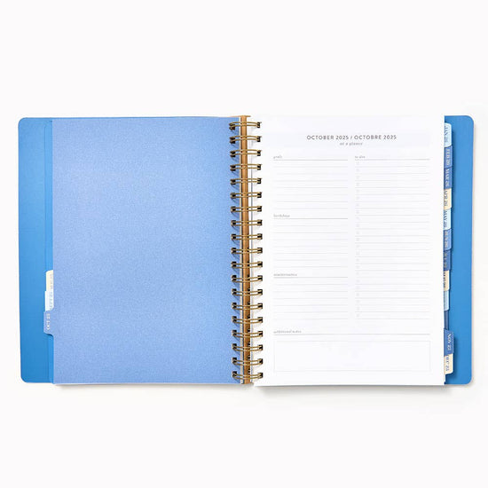 25-26 Paper Source Blue Lilies Weekly Desk Planner