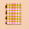 Classic Letterpress A5 Spiral Notebook— Gingham Plaid Picnic