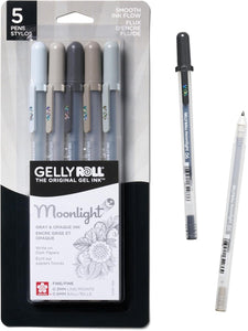 Gelly Roll Moonlight Gray & Opaque set of 5