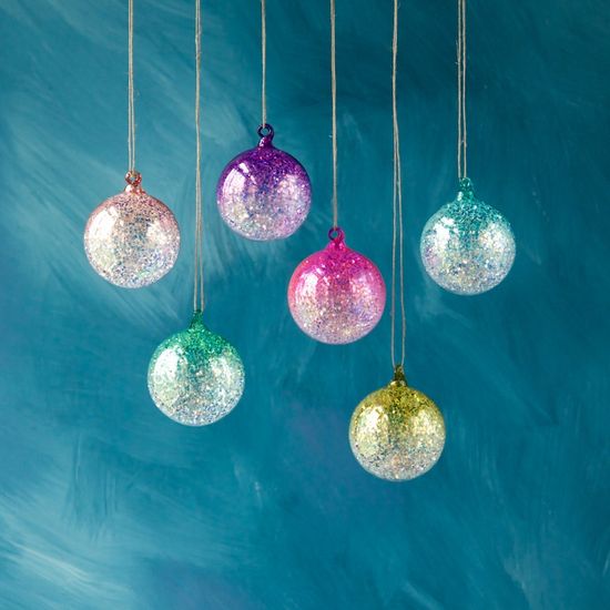 Glitter Ombre Ball Ornament 6 Asst