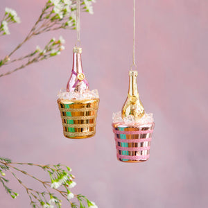 Champagne Bucket Ornament 2 Asst