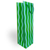 Green/Aqua Fussy Stripe Wine Gift Bag