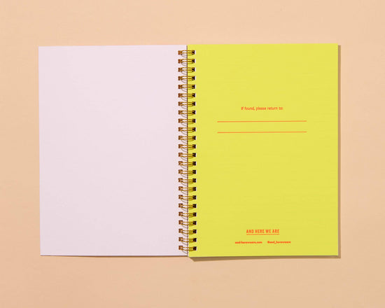 Modern Trendy A5 Spiral Letterpress Notebook— Olive Pattern