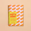 Modern Summer Letterpress Spiral Notebook — Hot Dog Pattern