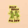 Dilly Dally Pickles Vinyl Sticker - Made in USA - Foodie - Snack - Charcuterie - Stocking stuffer, Holiday, Gift Guide