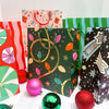 Green/Aqua Fussy Stripe Gift Bag