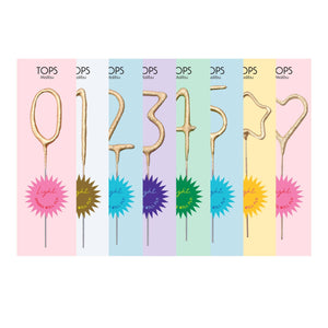 Mini 4" Gold Number Sparkler Wand Card - Singles: Mini Gold Number - 1