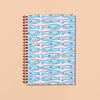 Modern Trendy Letterpress A5 Spiral Notebook — Sardine Fish