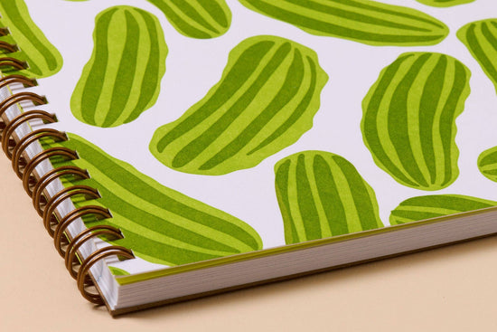 Modern Colorful Summer Letterpress Spiral Notebook — Pickle