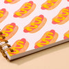 Modern Summer Letterpress Spiral Notebook — Hot Dog Pattern