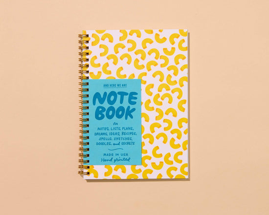 Modern Letterpress A5 Spiral Notebook — Macaroni Pattern