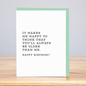 Always Older Birthday Letterpress