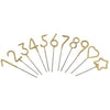 Mini 4" Gold Number Sparkler Wand Card - Singles: Mini Gold Number - Heart