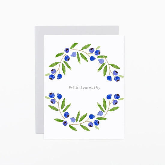 Sympathy Blueberry Wreath Greeting Card