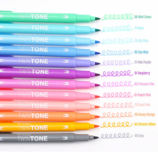 TwinTone Marker Set - 12-Pack Pastels
