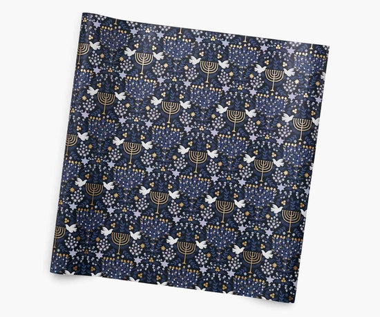 Laurel Menorah Continuous Wrapping Paper Roll