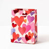 Small Watercolor Foil Hearts Gift Bag