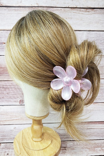 Pearl Effect Jelly Color Daisy Flower Hair Claw Clip