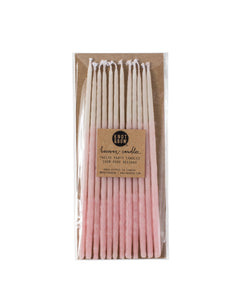 Tall Pink Ombre Beeswax Birthday Candles