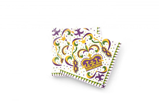 Mardi Gras Crown Cocktail Napkins