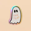 OMG Dead Halloween Ghost Holographic Vinyl Sticker