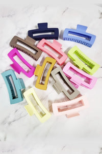 Matte Color Squared Hair Claw Clip