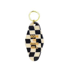 Born to Raise Hell Checkered Keytag