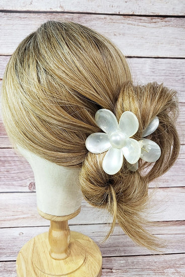 Pearl Effect Jelly Color Daisy Flower Hair Claw Clip