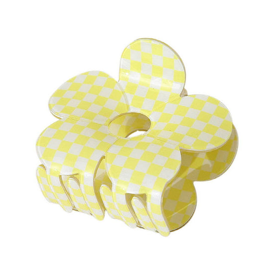 Checkerboard Flower Hair Clip