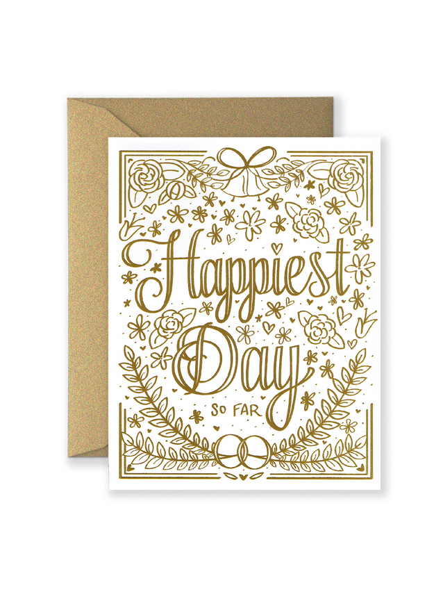 Vector Illustration Greeting Card Happy Day With Design Rose Floral Frame Hand Drawn Image243264534
