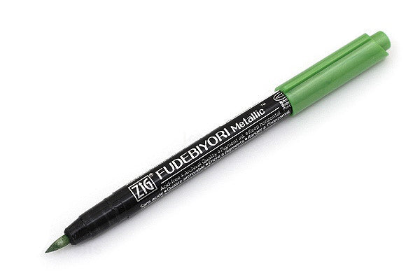 Zig Fudebiyori Metallic Brush Pen Light Green – Lionheart Prints